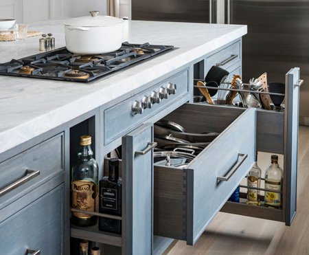 Pots and pans drawers and pullouts