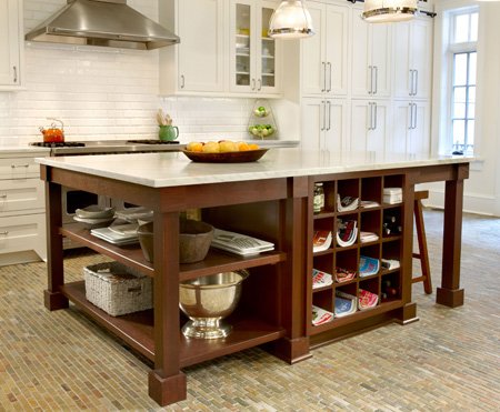 Kitchen island storage
