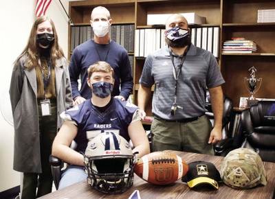 Football player joins Army in school ceremony