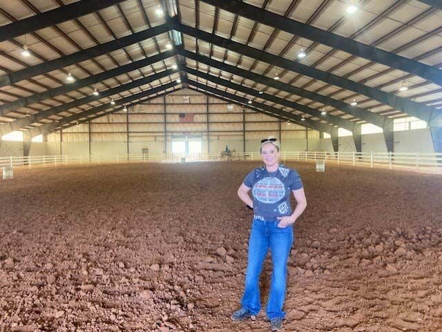 Clayton C. Bryant Arena in Appomattox features barrel horse racing