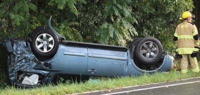 SUV overturns in Spout Spring